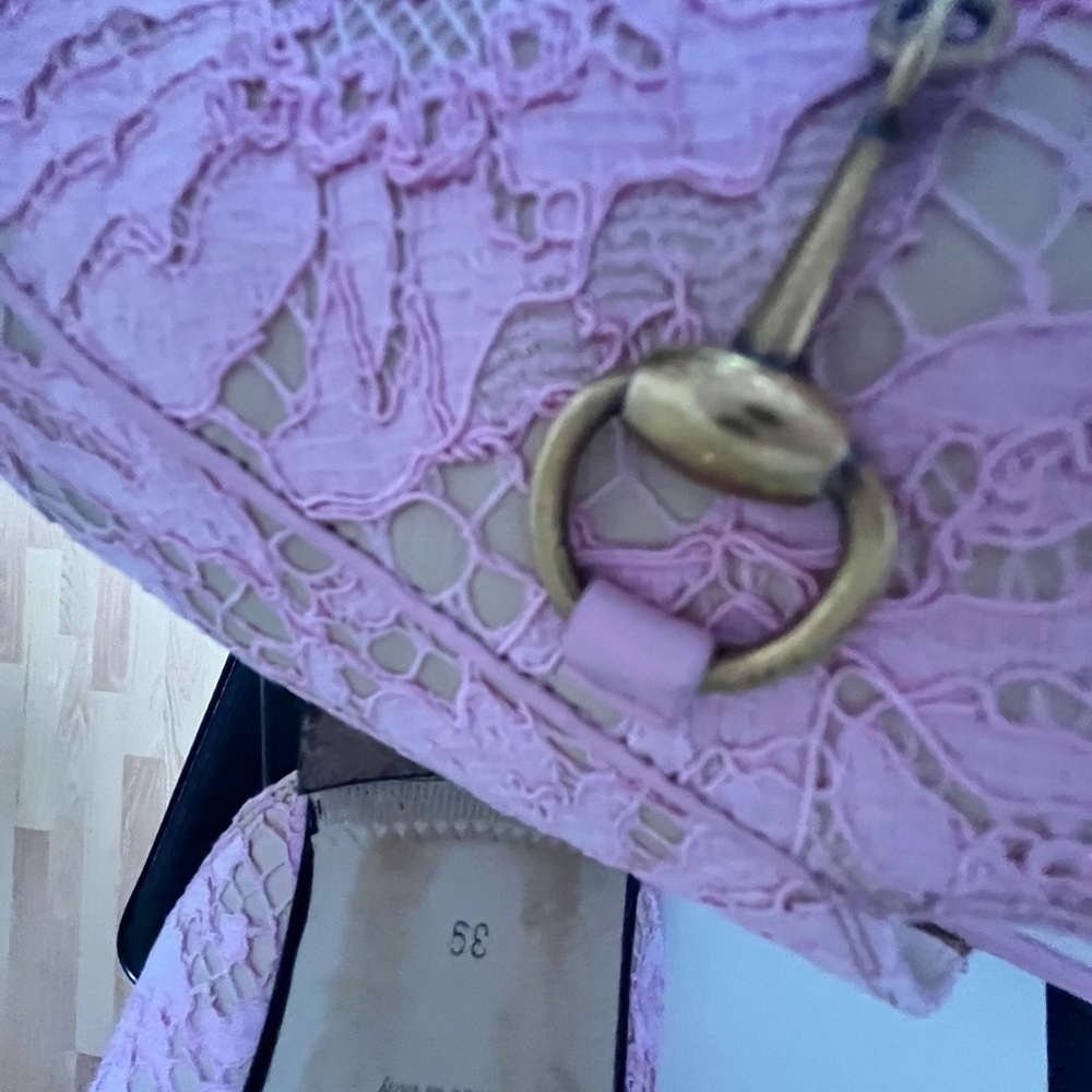 Gucci Princetown Pink Lace Mules sz 9US/39IT - Picture 5 of 5